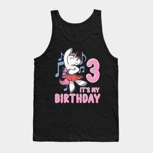 It's my Third Birthday Unicorn Ballerina Tank Top